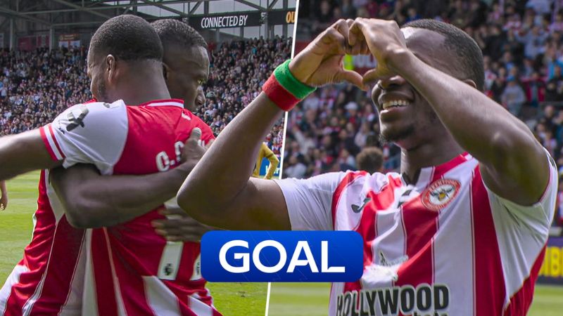Ouattara ghi bàn gỡ hòa 1-1 may mắn và kỳ lạ cho Brentford từ tình huống đập mặt.