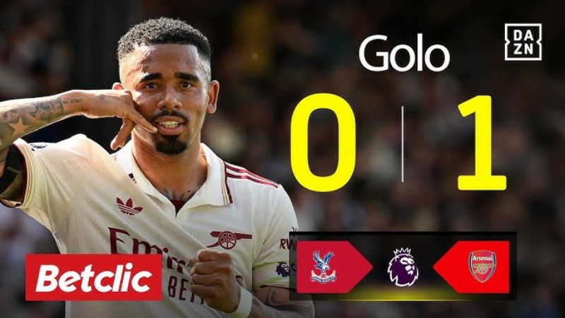 Martinelli kiến tạo, Jesus ghi bàn mở tỷ số 1-0 cho Arsenal trước Palace.