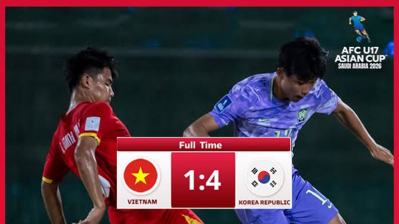U17 Việt Nam thua ngược Hàn Quốc 1-4 nhưng vẫn giữ ngôi nhì bảng nhờ U17 Yemen.
