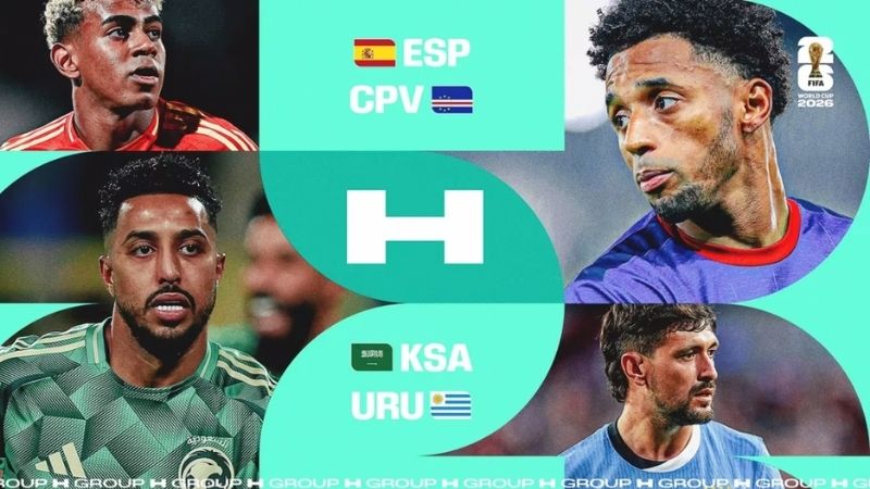 TBN chung Bảng H World Cup 2026 với Cape Verde, Saudi Arabia và Uruguay.